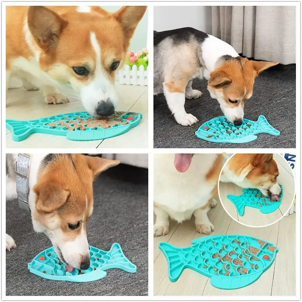 Silicone Fish-Shaped Lick Mat for Dogs – Slow Feeding & Anxiety Relief