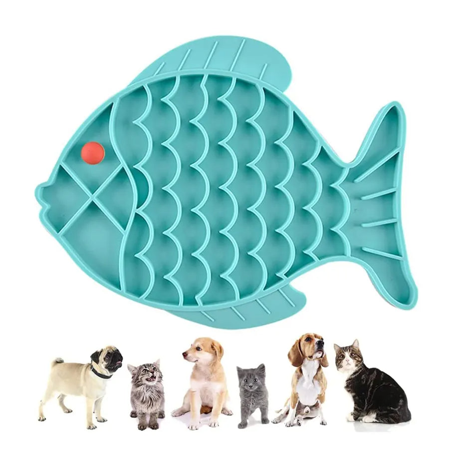 Silicone Fish-Shaped Lick Mat for Dogs – Slow Feeding & Anxiety Relief