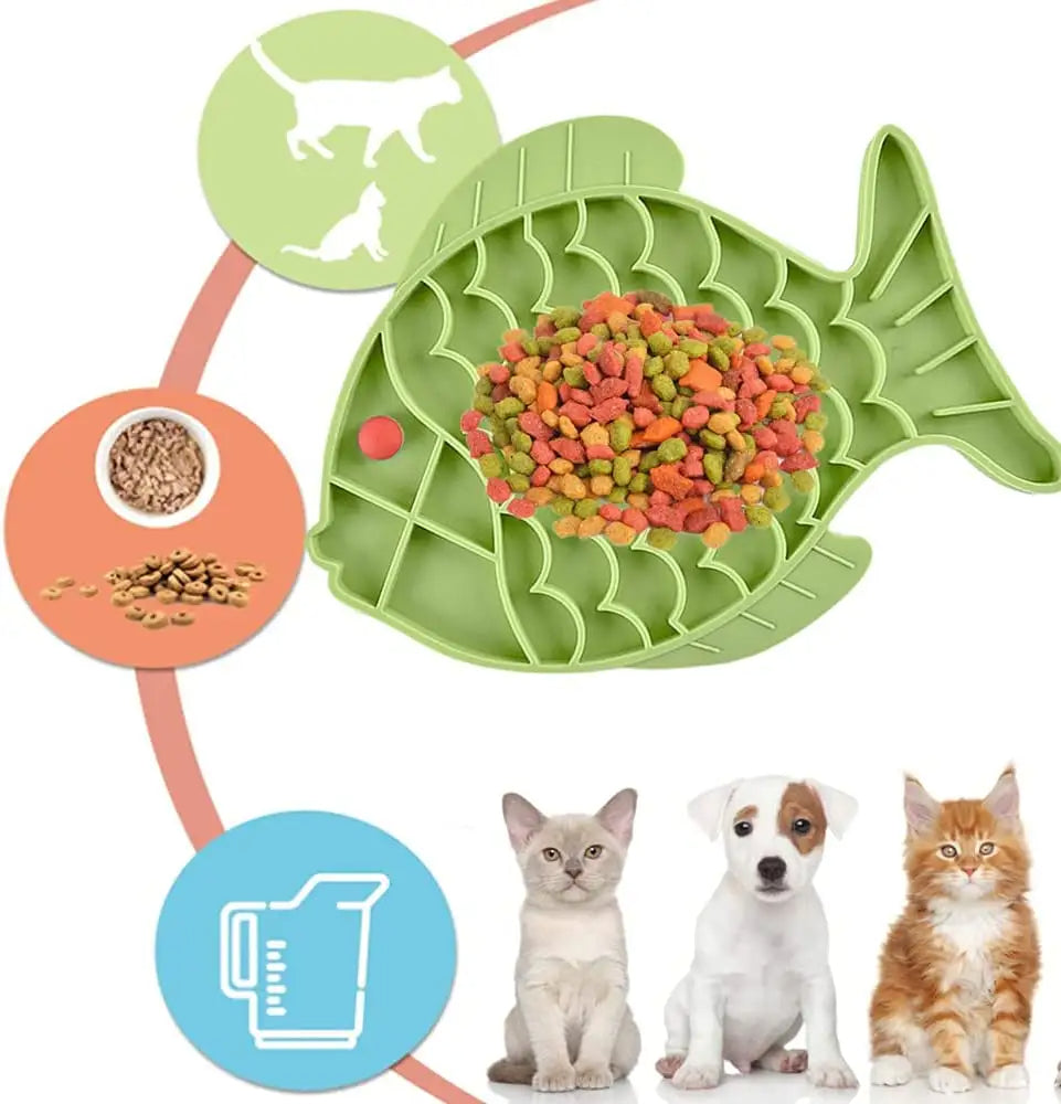 Silicone Fish-Shaped Lick Mat for Dogs – Slow Feeding & Anxiety Relief