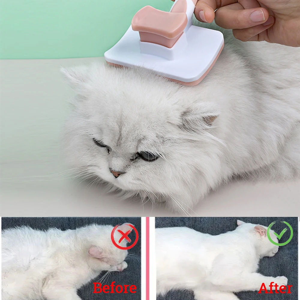 Self-Cleaning Pet Grooming Brush for Dogs & Cats – Hair Removal Slicker Comb