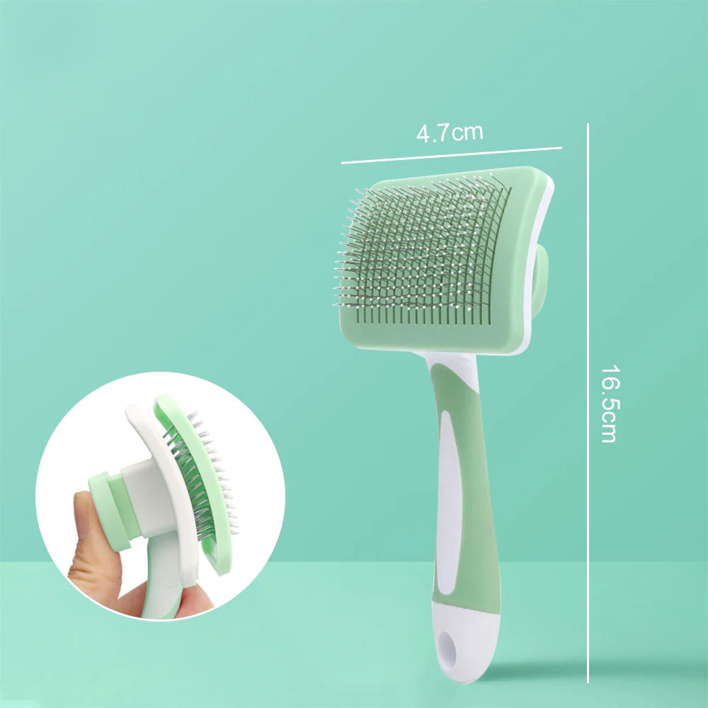 Self-Cleaning Pet Grooming Brush for Dogs & Cats – Hair Removal Slicker Comb