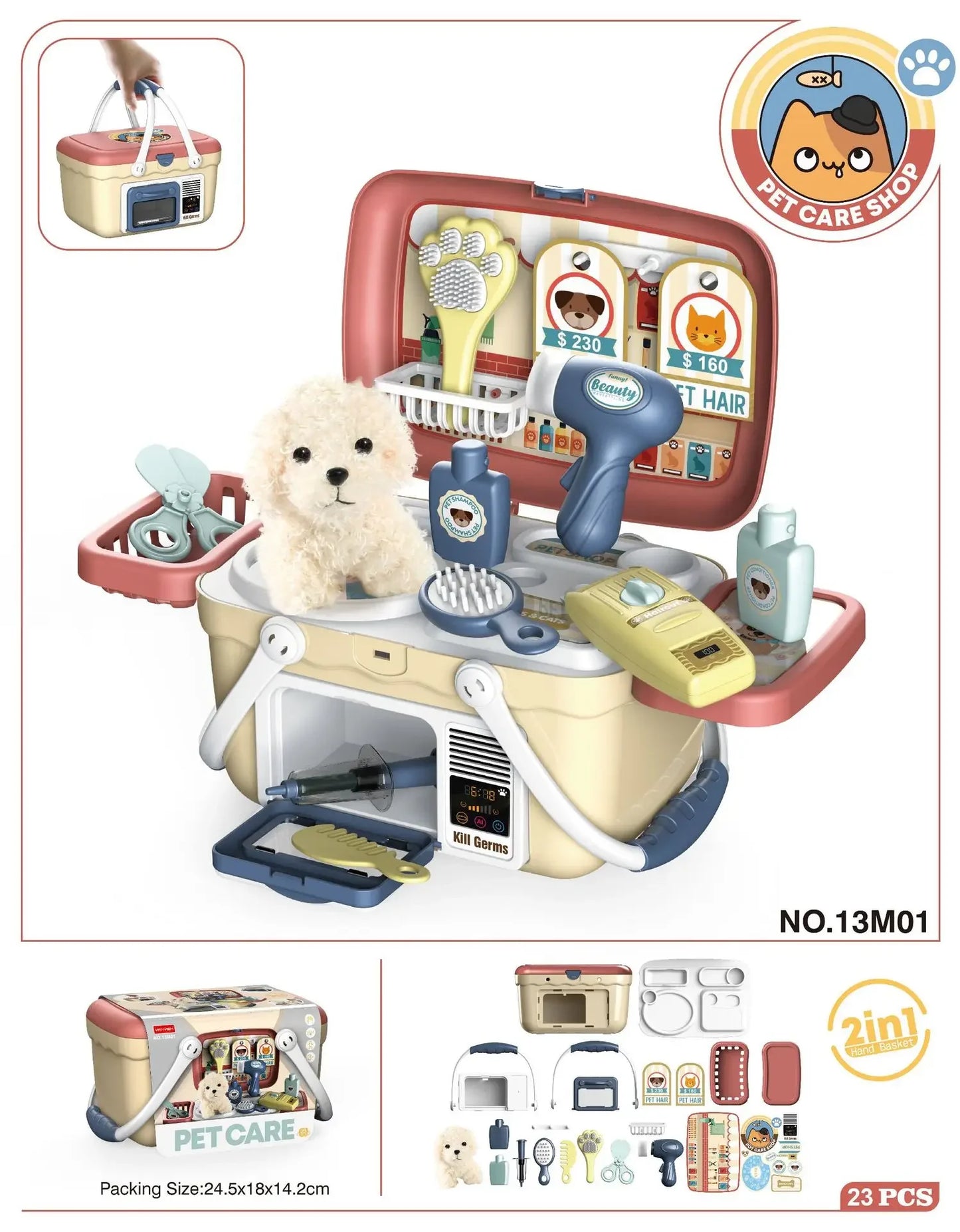 Pet Doctor Playset ā 23 PCS Vet Kit with Plush Puppy