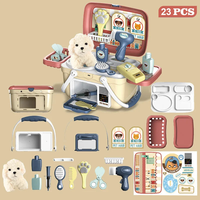 Pet Doctor Playset ā 23 PCS Vet Kit with Plush Puppy