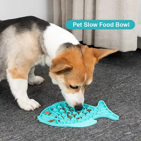 Silicone Fish-Shaped Lick Mat for Dogs – Slow Feeding & Anxiety Relief