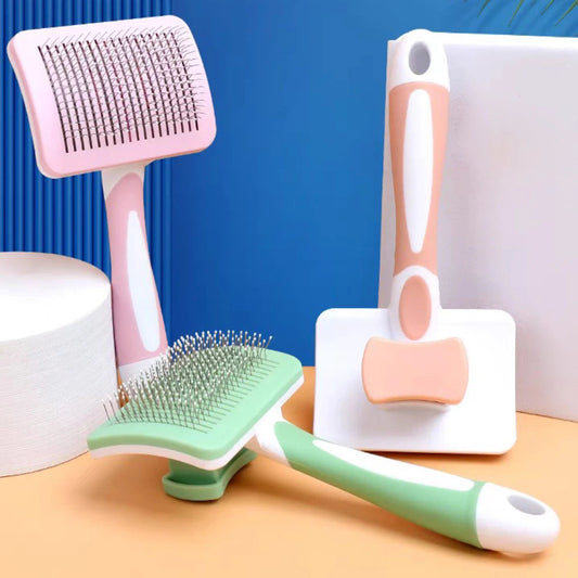 Self-Cleaning Pet Grooming Brush for Dogs & Cats – Hair Removal Slicker Comb
